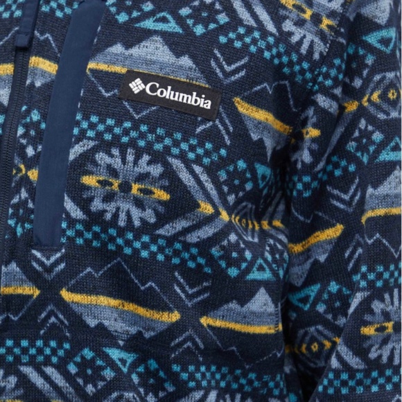 Columbia Men’s XXL Printed Fleece Quarter-Zip Pullover – Navy Geo Aztec - Picture 14 of 14